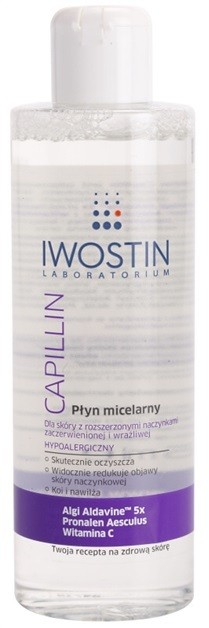 Iwostin Capillin tisztító micelláris víz Érzékeny, bőrpírra hajlamos bőrre  215 ml