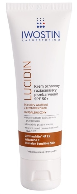 Iwostin Lucidin bőrvilágosító védőkrém  pigmentfoltok ellen SPF 50+  40 ml
