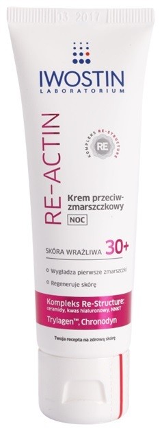 Iwostin Re-Actin éjszakai ránctalanító krém az érzékeny arcbőrre  40 ml