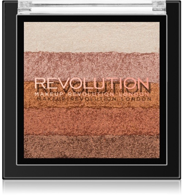 Makeup Revolution Shimmer Brick bronzosító és élénkítő 2 az 1-ben árnyalat Bronze Kiss 7 g