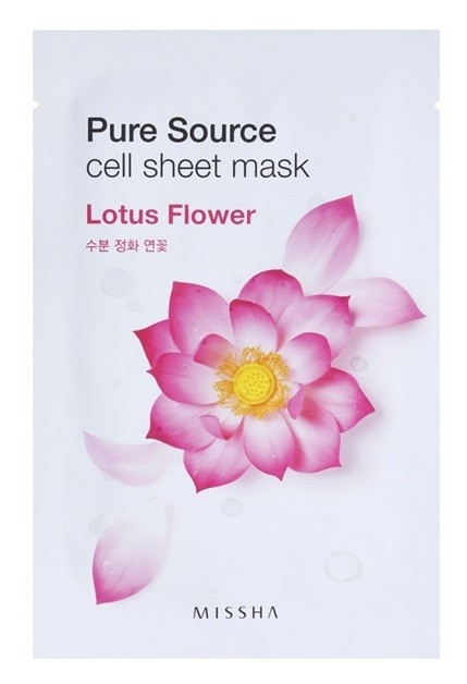 Missha Pure Source arcmaszk hidratáló és nyugtató hatással Lotus Flower 21 g