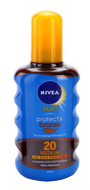 Nivea Sun Protect & Bronze száraz olaj napozáshoz SPF 20  200 ml