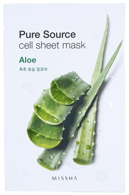Missha Pure Source hidratáló és bőrpuhító arcmaszk Aloe 21 g