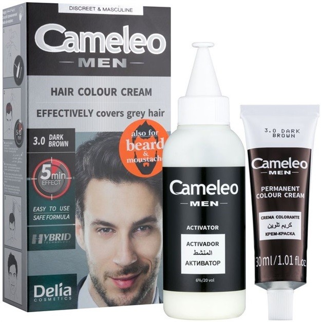 Delia Cosmetics Cameleo Men hajfesték árnyalat 3.0 Dark Brown 30 ml