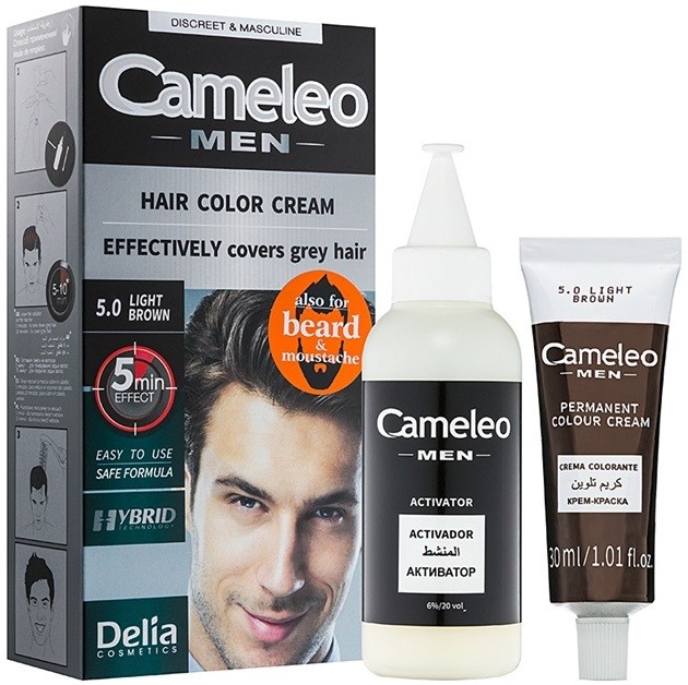 Delia Cosmetics Cameleo Men hajfesték árnyalat 5.0 Light Brown 30 ml