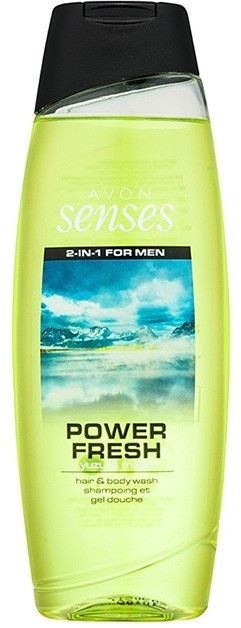 Avon Senses Power Fresh tusfürdő gél és sampon 2 in 1  500 ml