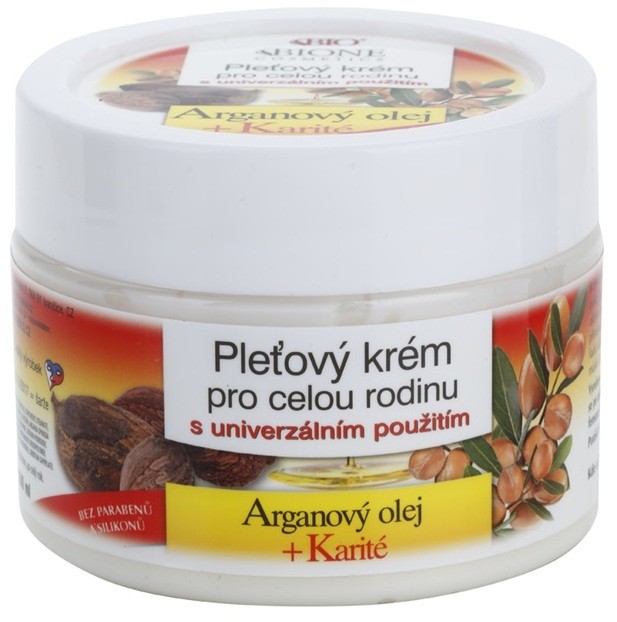 Bione Cosmetics Argan Oil + Karité arckrém az egész családnak  260 ml