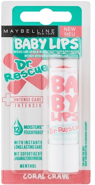 Maybelline Baby Lips Dr Rescue hidratáló ajakbalzsam hűsítő hatással árnyalat Coral Crave 4,4 g