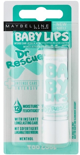 Maybelline Baby Lips Dr Rescue hidratáló ajakbalzsam hűsítő hatással árnyalat Too Cool 4,4 g