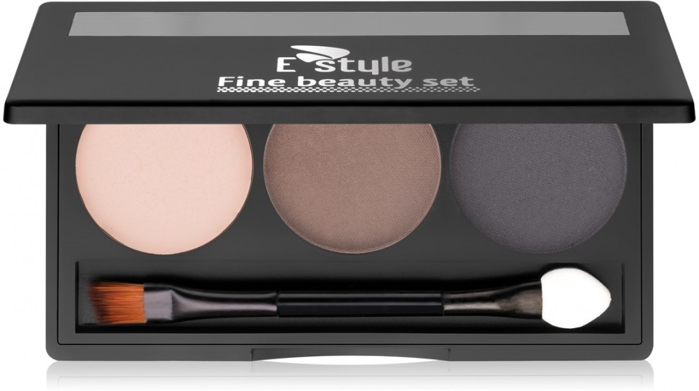 E style Fine Beauty paletta a szemöldök sminkeléséhez árnyalat 03 Dark Brown 5,7 g
