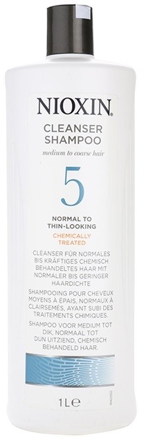 Nioxin System 5 tisztító sampon vegyileg kezelt finom, normál vagy erős szálú haj enyhe ritkulása ellen  1000 ml