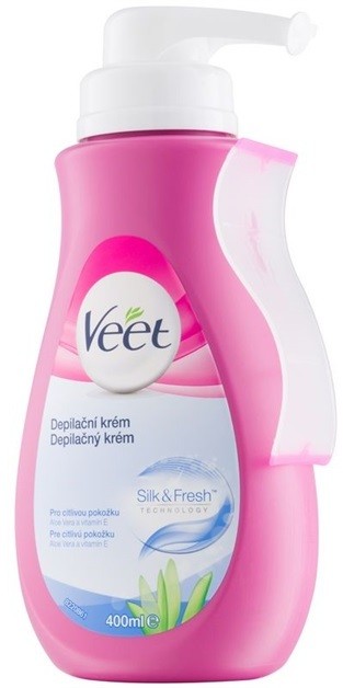 Veet Depilatory Cream szőrtelenítő krém az érzékeny bőrre Aloe Vera és  E-vitamin  400 ml