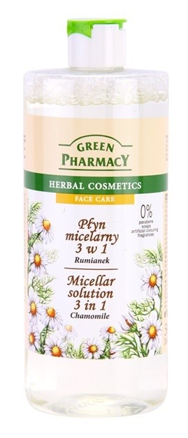 Green Pharmacy Face Care Chamomile micelláris víz 3 az 1-ben  500 ml