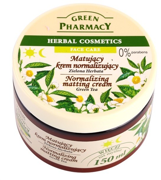 Green Pharmacy Face Care Green Tea mattító krém kombinált és zsíros bőrre  150 ml