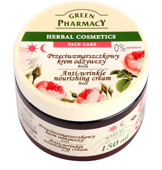 Green Pharmacy Face Care Rose tápláló ráncok elleni krém  150 ml