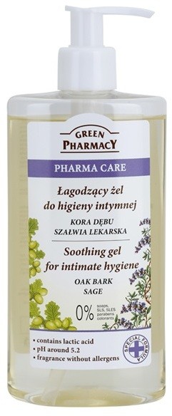 Green Pharmacy Pharma Care Oak Bark Sage nyugtató gél intim higiéniára  300 ml