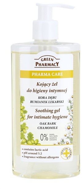 Green Pharmacy Pharma Care Oak Bark Chamomile nyugtató gél intim higiéniára  300 ml