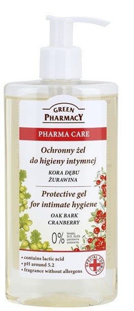 Green Pharmacy Pharma Care Oak Bark Cranberry védő gél intim higiéniára  300 ml