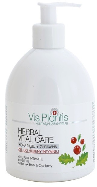 Vis Plantis Herbal Vital Care antibakteriális gél intim higiéniára tölgyfakéreggel és vörösáfonyával  500 ml