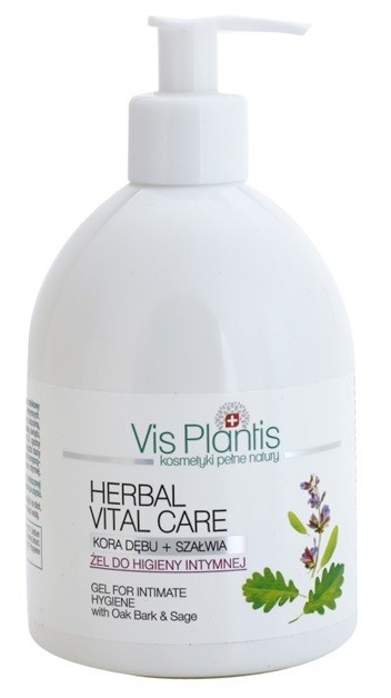 Vis Plantis Herbal Vital Care gél intim higiéniára az irritált bőrre tölgyfakéreggel és zsályával  500 ml