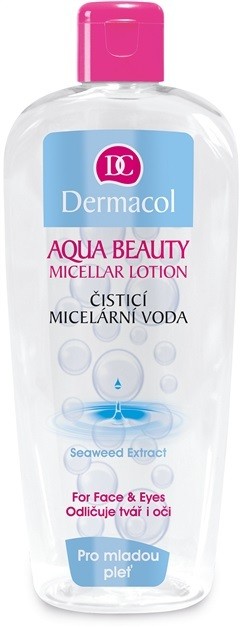 Dermacol Aqua Beauty tisztító micelláris víz a fiatal arcbőrre  400 ml