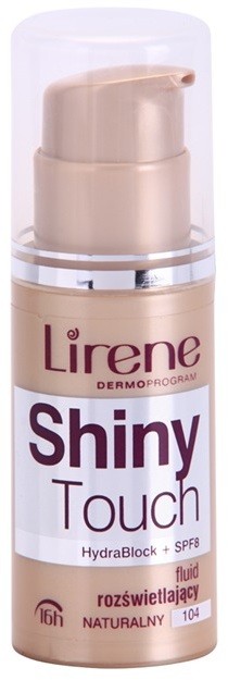 Lirene Shiny Touch bőrvilágosító make-up fluid 16 h árnyalat 104 Natural (SPF 8) 30 ml