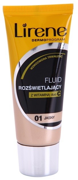 Lirene Vitamin C bőrvilágosító make-up fluid a hosszan tartó hatásért árnyalat 01 Light 30 ml