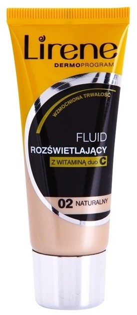 Lirene Vitamin C bőrvilágosító make-up fluid a hosszan tartó hatásért árnyalat 02 Natural 30 ml
