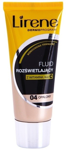 Lirene Vitamin C bőrvilágosító make-up fluid a hosszan tartó hatásért árnyalat 04 Tanned 30 ml