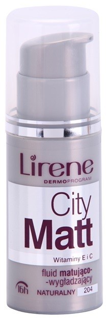 Lirene City Matt mattító make-up folyadék kisimító hatással árnyalat 204 Natural  30 ml