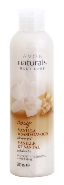 Avon Naturals Body frissítő tusfürdő gél vaníliával és szantálfával  200 ml