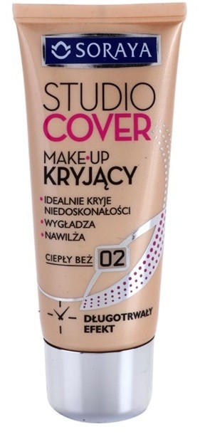 Soraya Studio Cover fedő make-up E-vitaminnal árnyalat 02 Warm Beige  30 ml