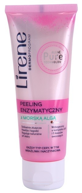 Lirene Algae Pure enzimatikus peeling Érzékeny, bőrpírra hajlamos bőrre  75 ml