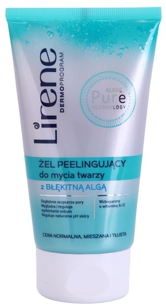 Lirene Algae Pure tisztító peelinges gél kisimító hatással  150 ml