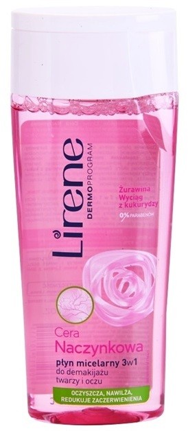 Lirene Redness micelláris tisztító víz 3 az 1-ben  200 ml