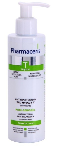 Pharmaceris T-Zone Oily Skin Puri-Sebogel antibakteriális tisztító gél problémás és pattanásos bőrre  190 ml