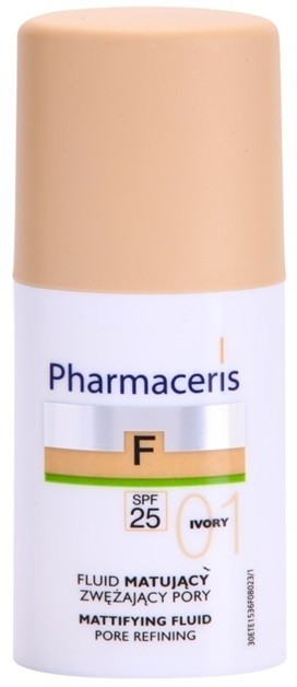 Pharmaceris F-Fluid Foundation mattító make-up folyadék SPF 25 árnyalat 01 Ivory  30 ml