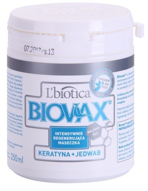 L'biotica Biovax Keratin & Silk regeneráló maszk vastag szálú haj  250 ml