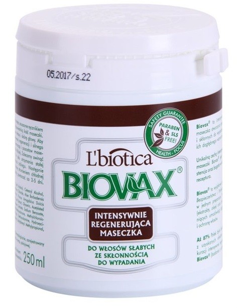 L'biotica Biovax Falling Hair erősítő maszk hajhullás ellen  250 ml
