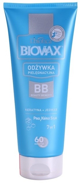 L'biotica Biovax Keratin & Silk keratinos kondicionáló a könnyű kifésülésért  200 ml