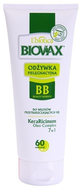 L'biotica Biovax Dull Hair hidratáló kondicionáló zsíros hajra és fejbőrre  200 ml