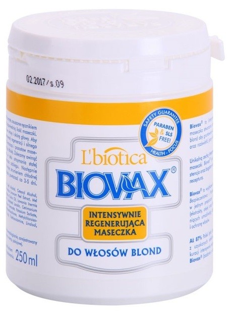 L'biotica Biovax Blond Hair megújító maszk szőke hajra  250 ml