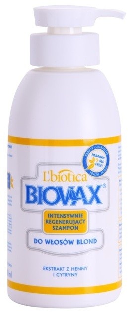 L'biotica Biovax Blond Hair élénkítő sampon szőke hajra  400 ml