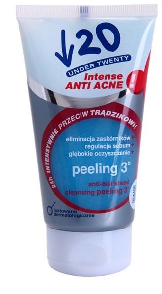 Under Twenty ANTI! ACNE INTENSE mélytisztító peeling a bőr tökéletlenségei ellen  150 ml