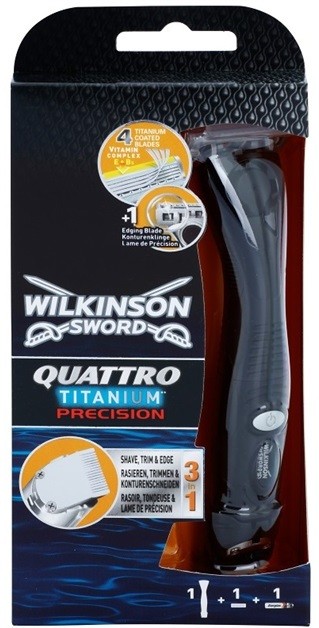 Wilkinson Sword Quattro Titanium Precision hajnyíró és borotva a vizes borotválkozásra