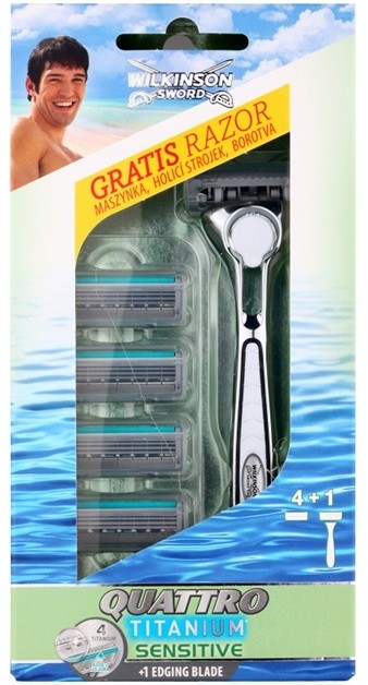 Wilkinson Sword Quattro Titanium Sensitive borotva tartalék pengék 4 db