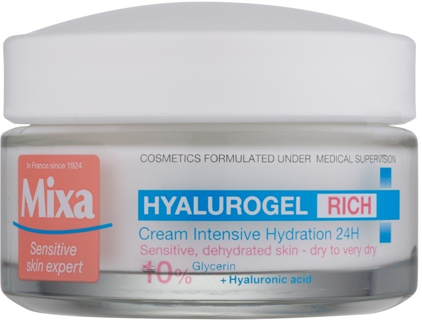 MIXA Hyalurogel Rich intenzíven hidratáló nappali krém hialuronsavval  50 ml