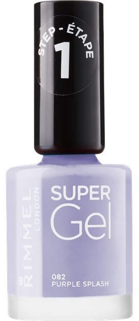 Rimmel Super Gel Step 1 géles körömlakk UV/LED lámpa használata nélkül árnyalat 082 Purple Splash 12 ml