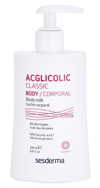 Sesderma Acglicolic Classic Body feszesítő testápoló tej peeling hatással  200 ml
