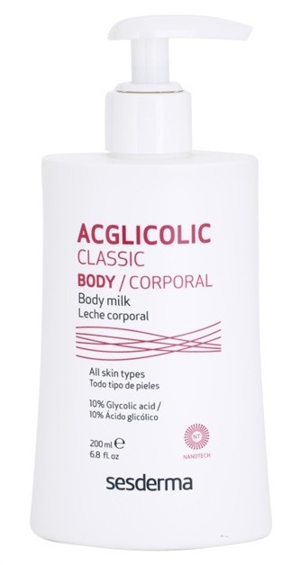 Sesderma Acglicolic Classic Body feszesítő testápoló tej peeling hatással  200 ml